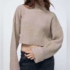 Zara cropped ribbed sweater